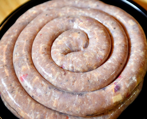 Homemade Chicken Sausage with Roasted Pepper & Asiago Cheese