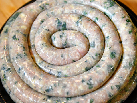 Homemade Chicken Sausage with Spinach & Feta Cheese